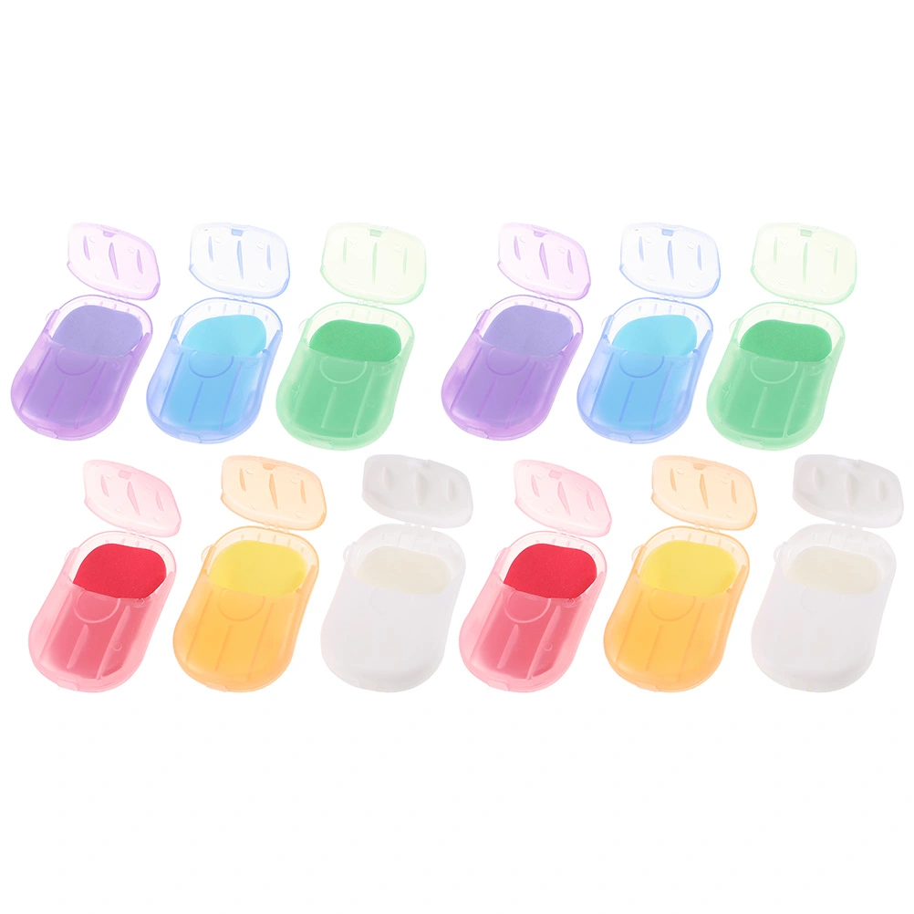 12 Boxes Soap Sheets Box Pack Soap Piece Travel Supplies Hand Washing Soap Slices