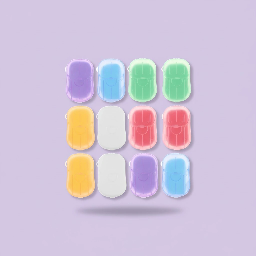 12 Boxes Soap Sheets Box Pack Soap Piece Travel Supplies Hand Washing Soap Slices