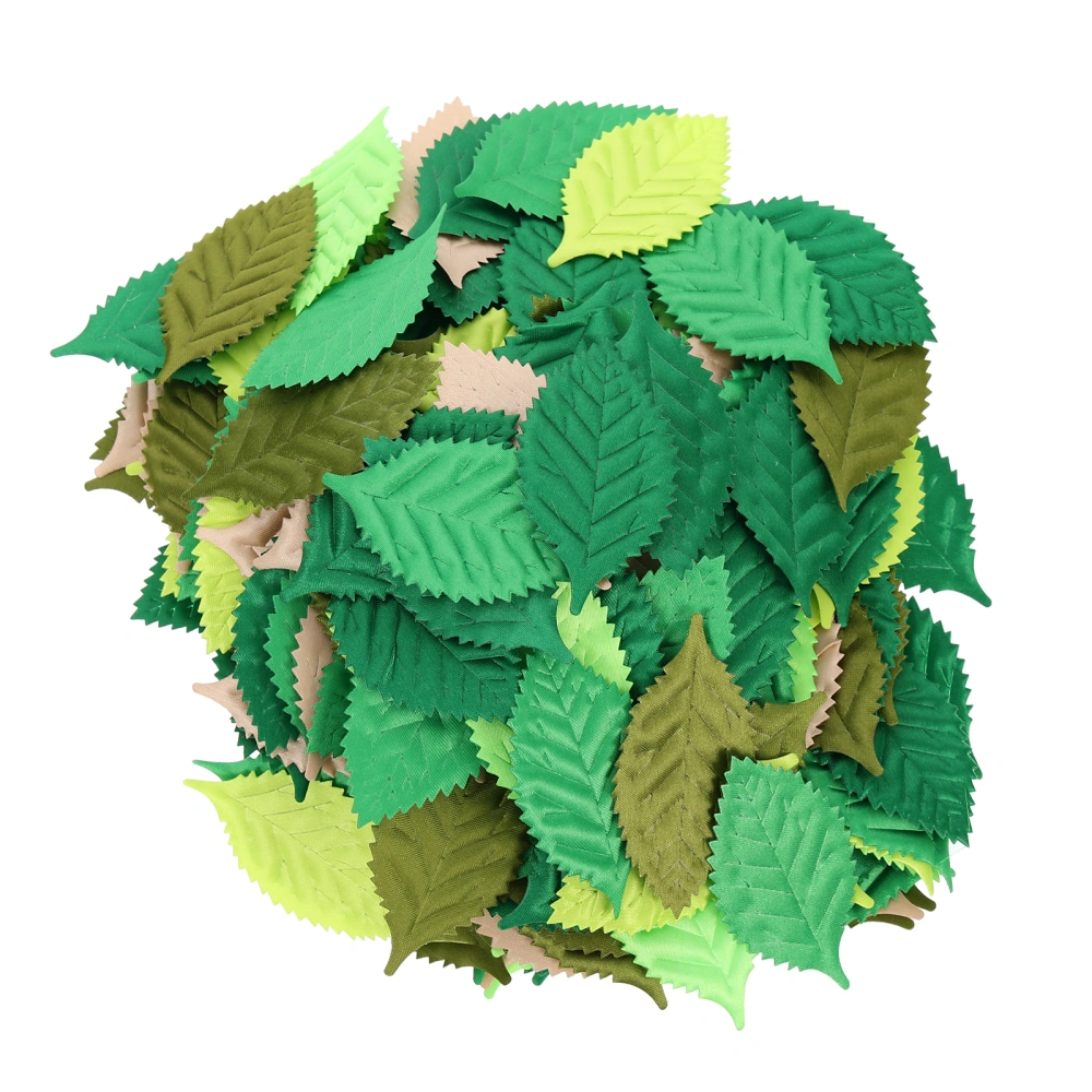 300Pcs Polyester DIY Leaves Simulation Leaves Head Clip Leaves Decors DIY Headdress Materials