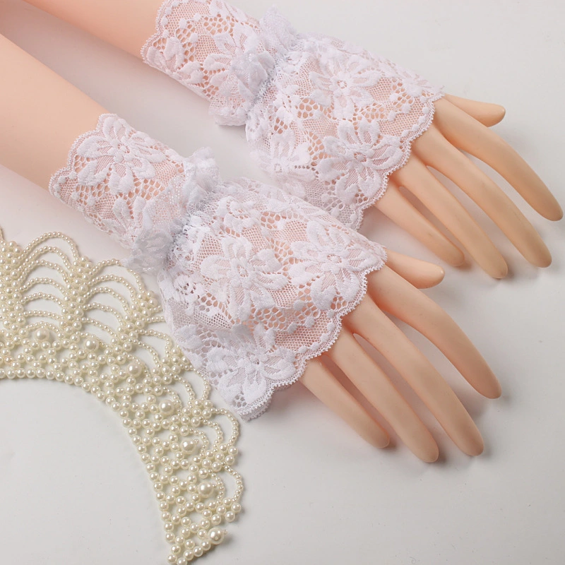 1 Pair Wrist Cuffs Detachable False Sleeves Wedding Wrist Cuffs Bridal Prom Fingerless Gloves