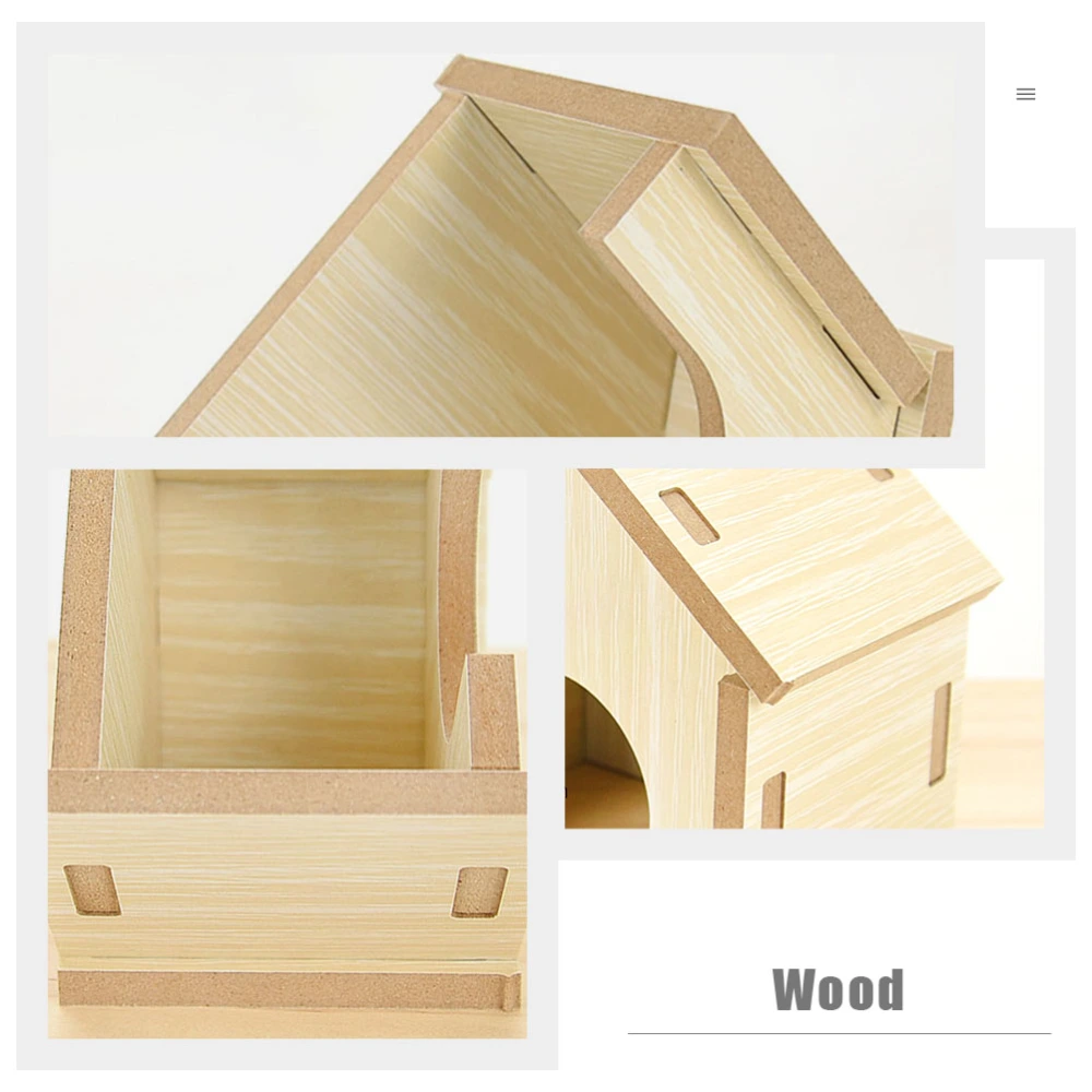 Wooden Hamster Nest Small Hideout for Hamster Indoor Hamster Sleeping House Pet Supply