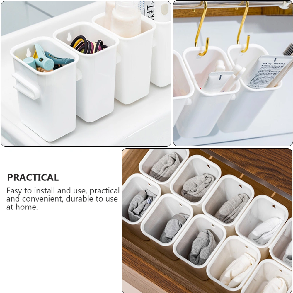 1PC Combination Storage Box Wall-mounted Storage Bucket Fridge Organizer (White)