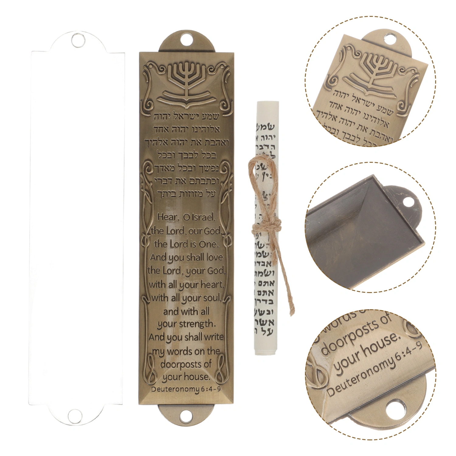 2 Sets Metal Blessing Mezuzah Front Door Mezuzah Religious Gatepost Mezuzah