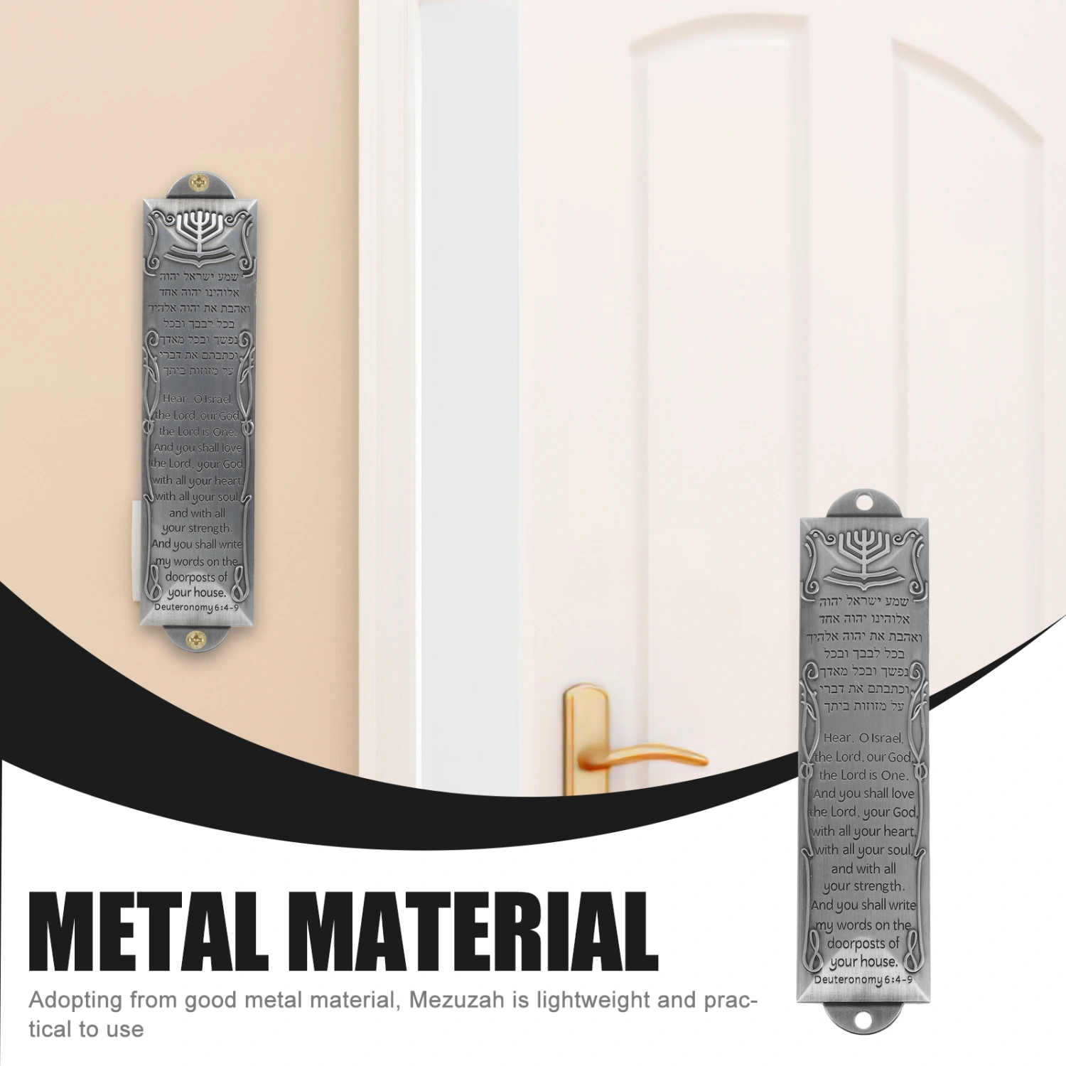 2 Sets Metal Blessing Mezuzah Front Door Mezuzah Religious Gatepost Mezuzah