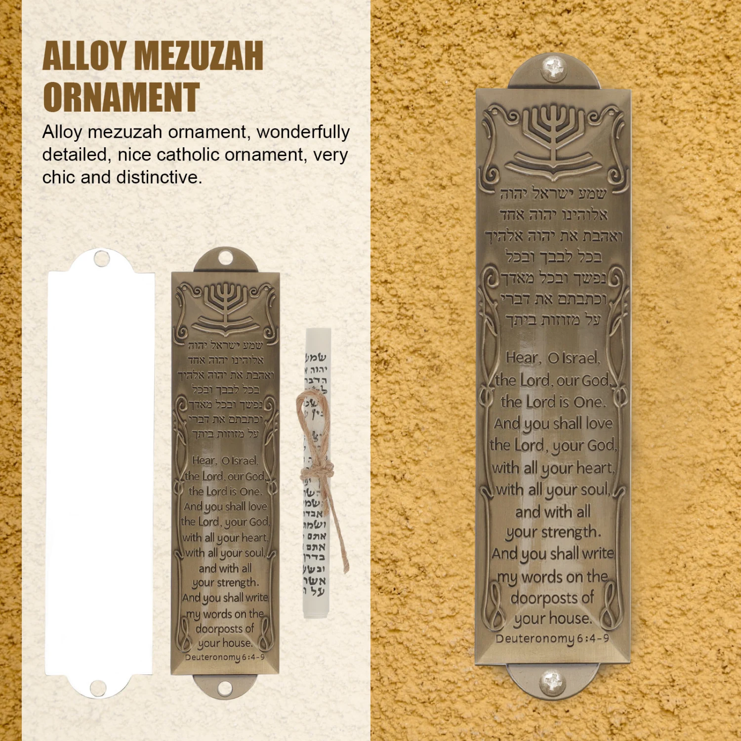 2 Sets Metal Blessing Mezuzah Front Door Mezuzah Religious Gatepost Mezuzah