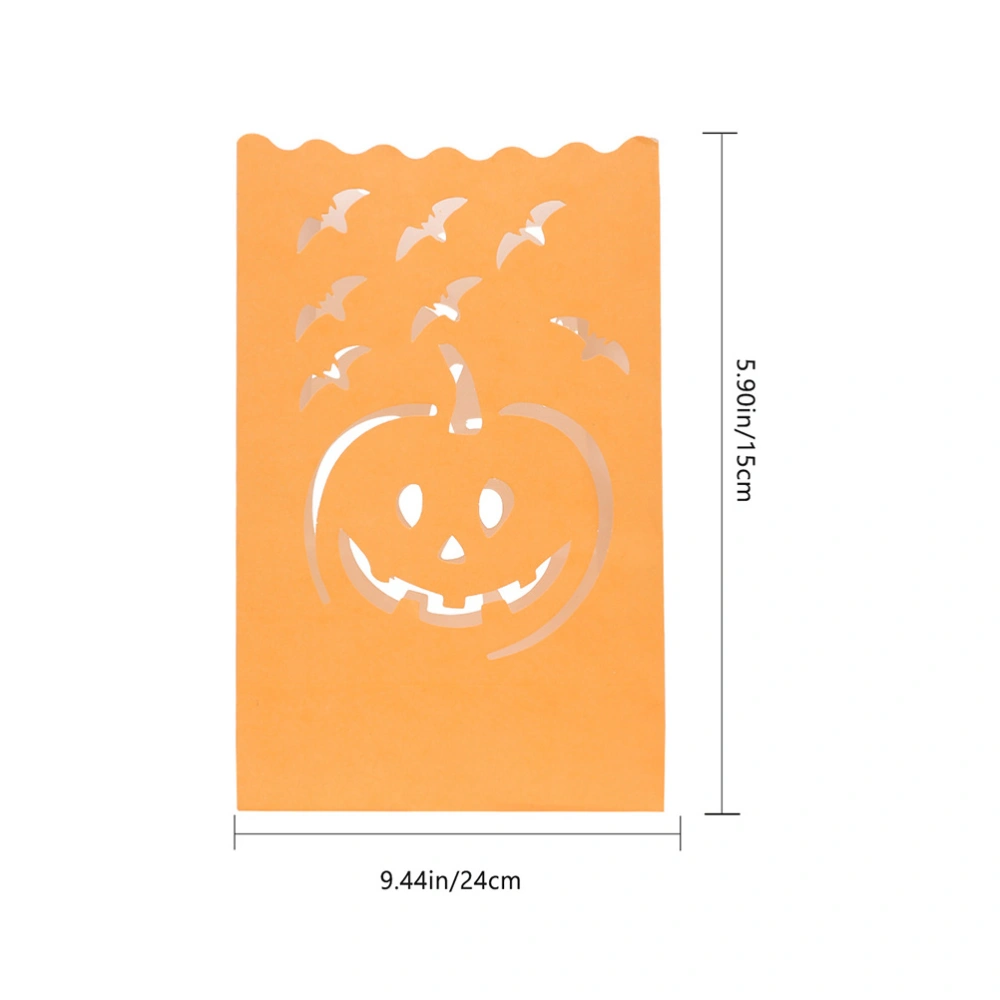 10Pcs Halloween Pumpkin Bags Candle Luminary Bags Paper Lantern Bags Halloween Decor