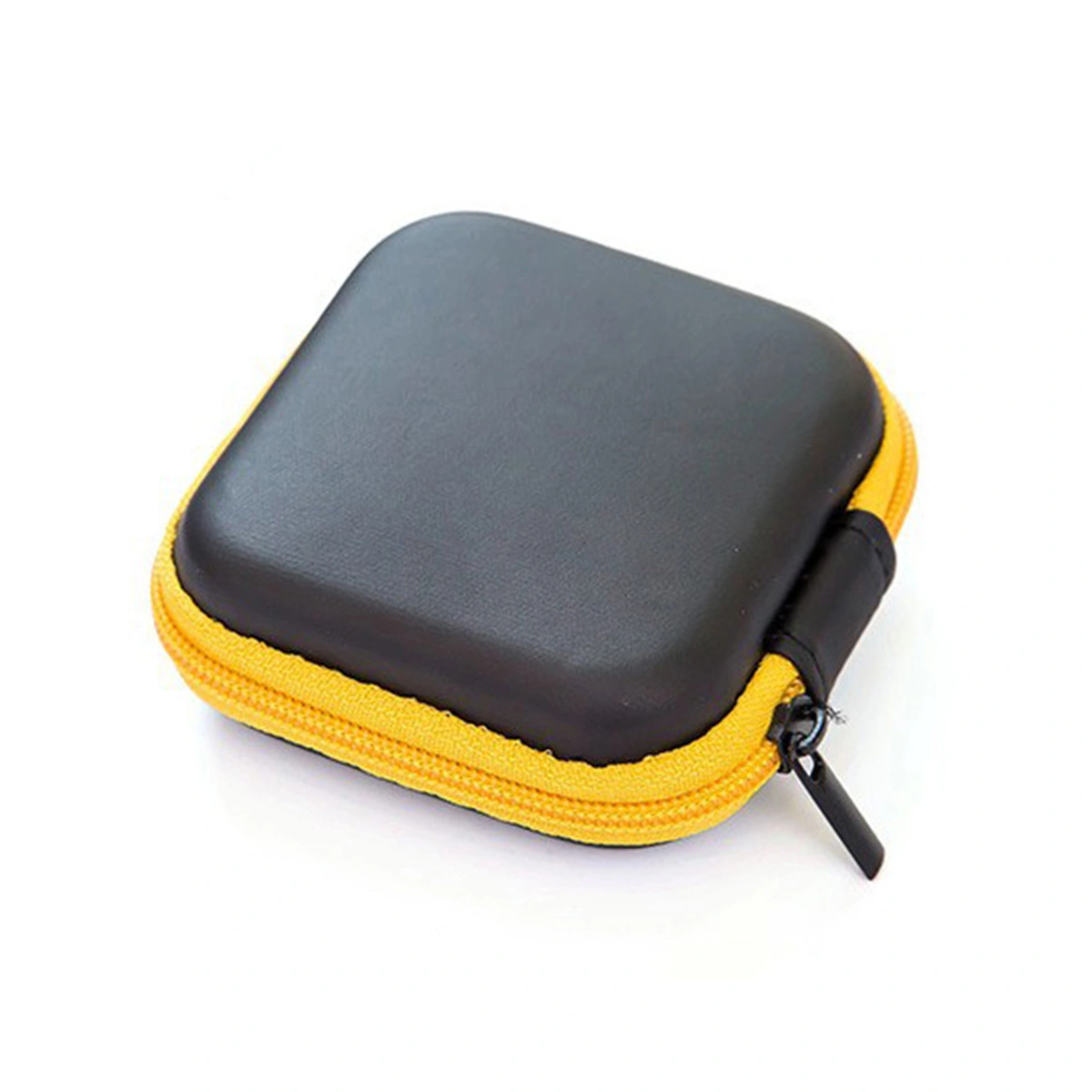 Assorted Color Mini EVA Headphones Storage Box Case Portable Travel Carrying Case Earphones Earbuds Headset USB Cable Pouch (Yellow)
