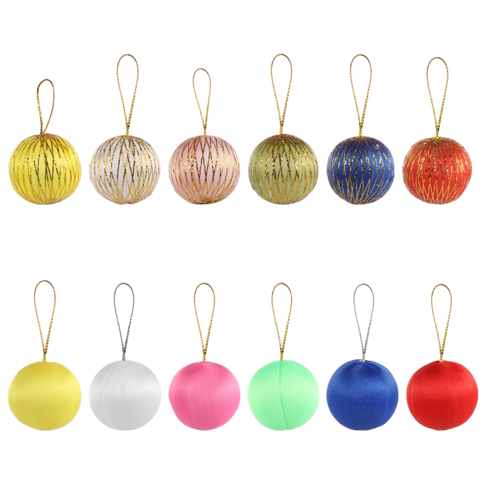 48pcs Christmas Theme Decorations 3cm Winding Color Christmas Tree Hanging Balls