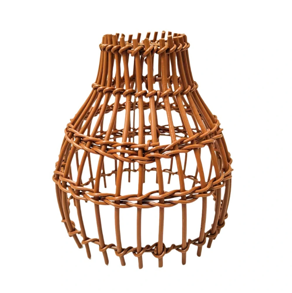 Imitation Rattan Pendant Lamp Cover Handmade Woven Chandelier Rustic Lampshade