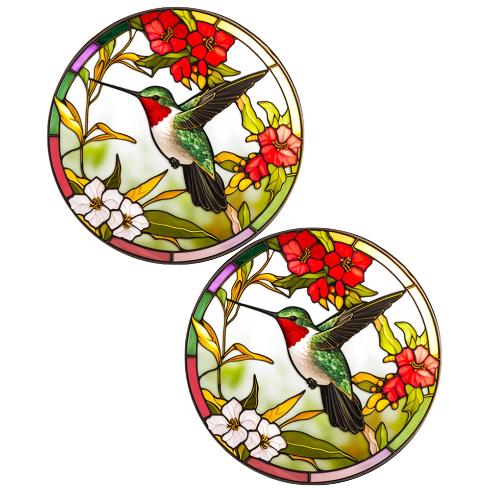 2pcs Anti-collision Window Cling Static Window Cling Non Adhesive Cling Hummingbird Sticker