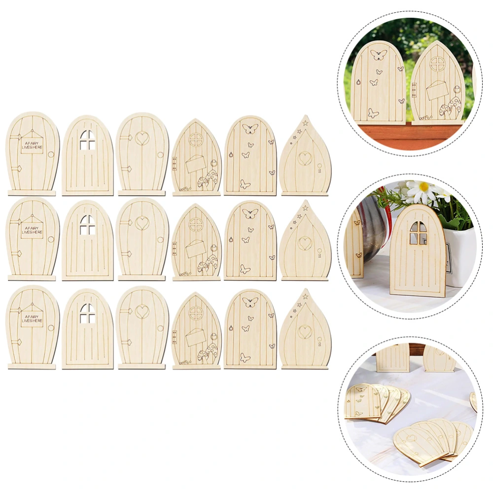 36pcs Unfinished Wood Gates Cutouts Unfinished Blank Wood Pieces Mini Door Shaped Wood Slices Diy Wood Slices