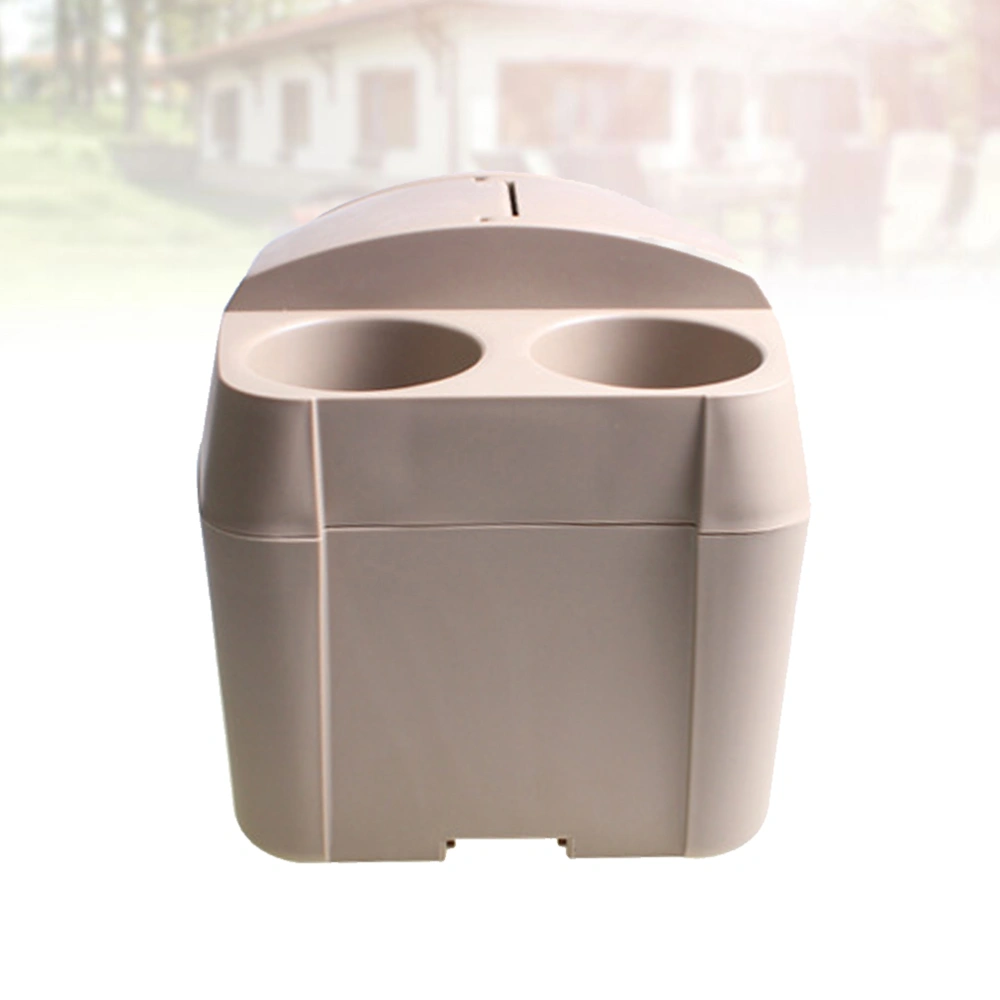 Vehicle-mounted Multi-function Dustbin Tray with Cup Holder Universal Traveling Portable Mini Car Trash Can Beige