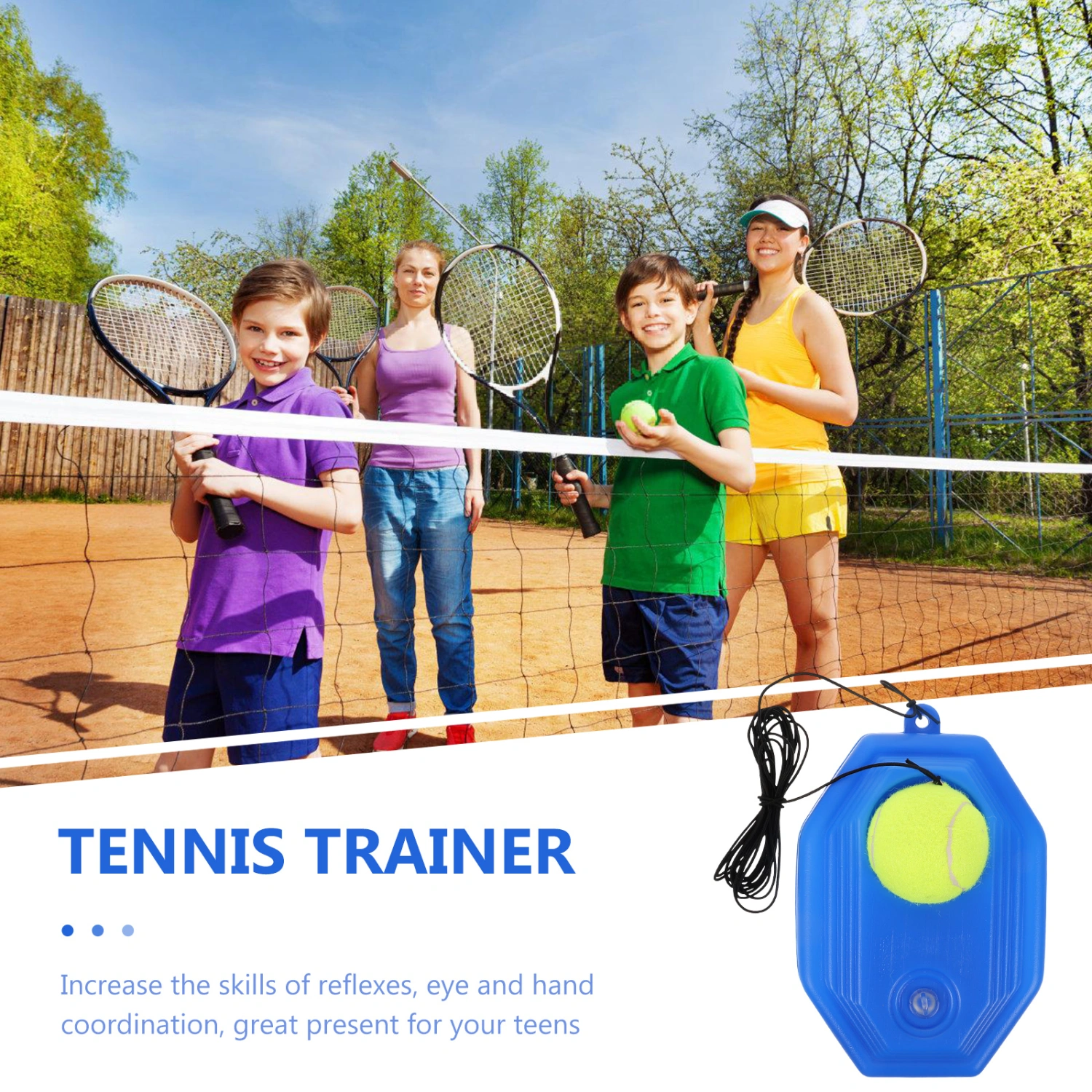 1 Set Tennis Ball Training Kit Tennis Training Base Self Tennis Train Tool Tennis Train Prop