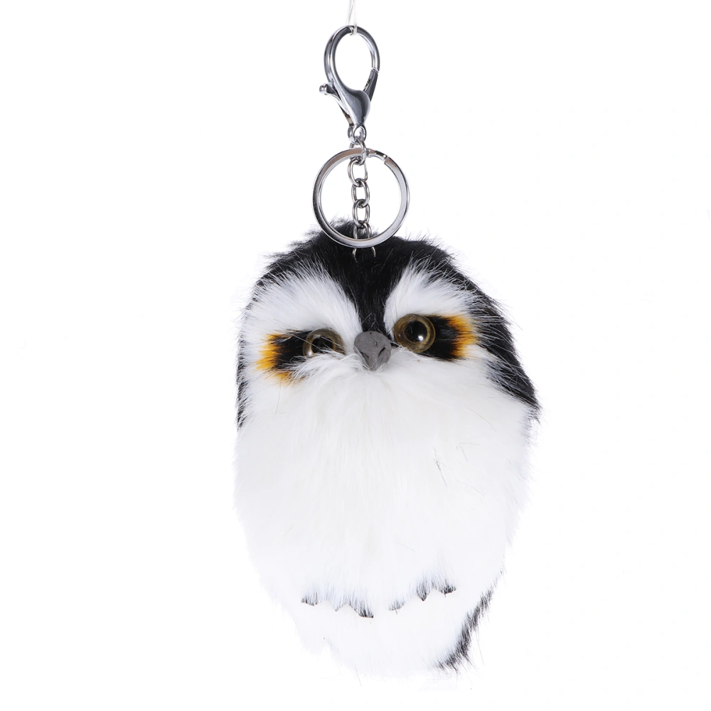 Lovely Owl Shaped Plush Keychain Toys Plush Stuffed Animal Owl Key Chain for Lady Girls Children(Black)