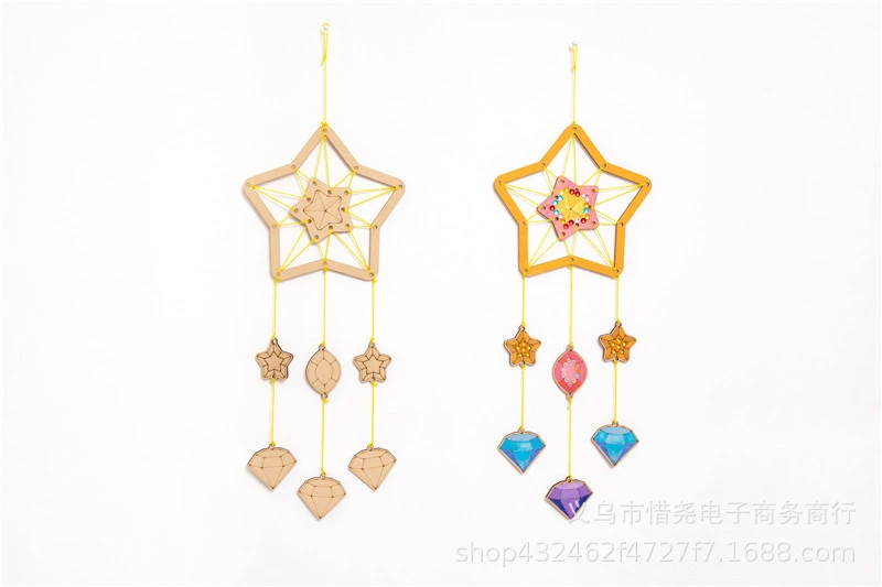 1 Set of DIY Wooden Dreamcatcher Kit Kids DIY Dream Catcher Craft Kit Dreamcatcher Making Materials