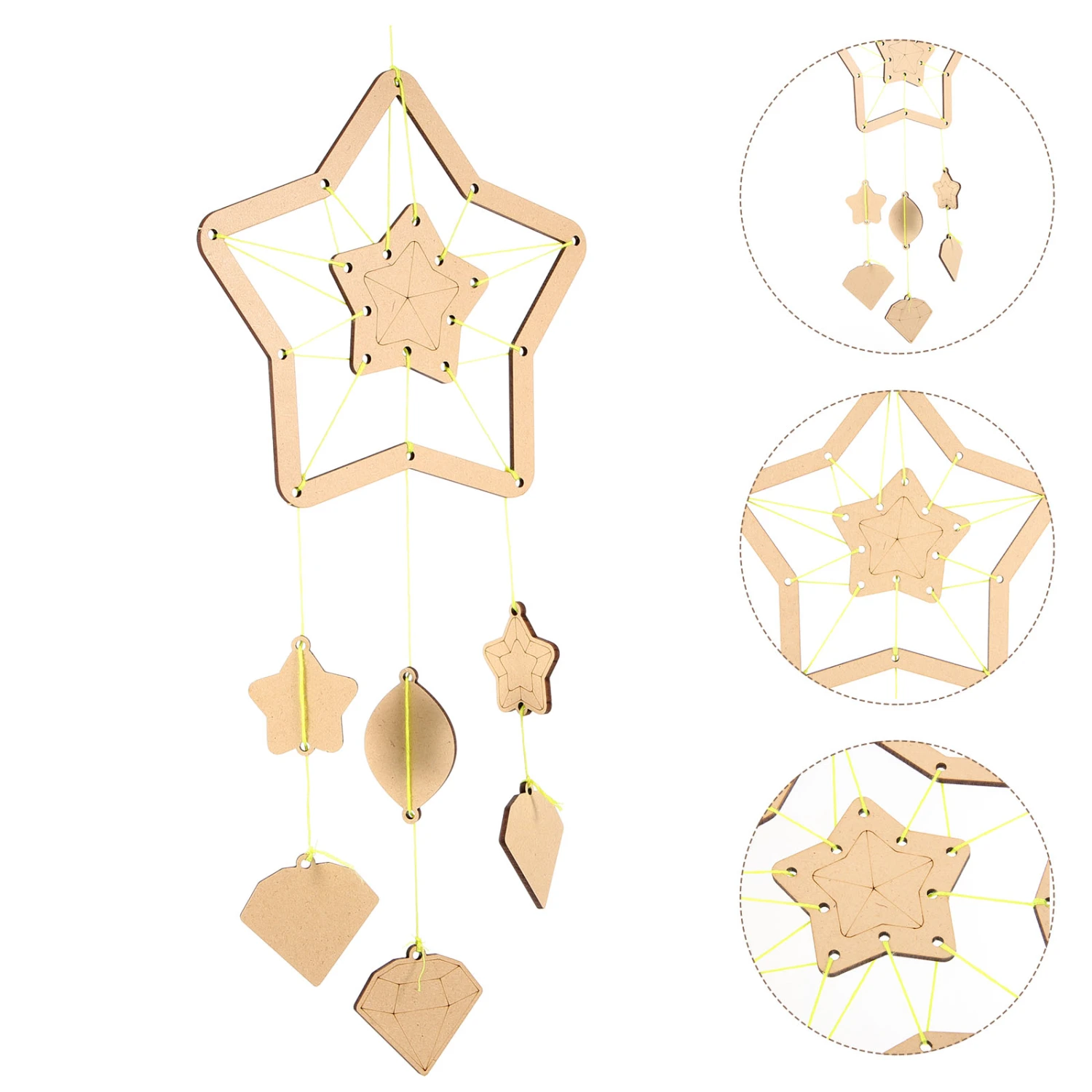 1 Set of DIY Wooden Dreamcatcher Kit Kids DIY Dream Catcher Craft Kit Dreamcatcher Making Materials