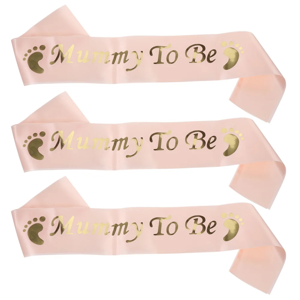 3pcs Letter Printing Sashes Baby Party Etiquette Belts Supplies Birthday Favors