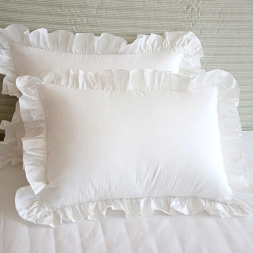 1 pair of Ruffled Pillow Cases Bedding Pillow Covers Bedroom Cotton Pillow Cases