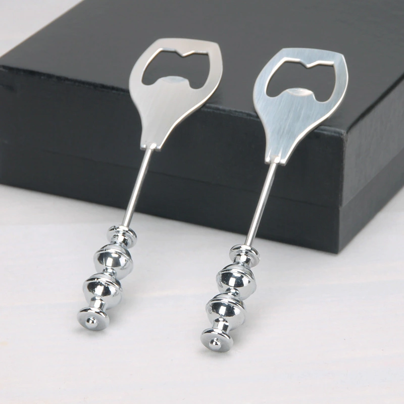 2pcs Diy Beaded Bottle Opener Stainless Steel Beaded Bottle Opening Tool Kitchen Supplies