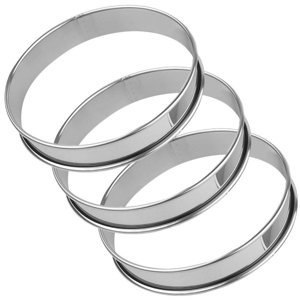 3pcs Stainless Steel Muffin Rings Mousse Rings Non Stick Pizza Saucing Rings