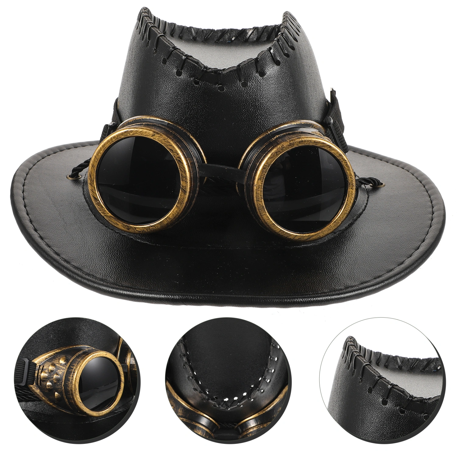 Punk Style Cowboy Hat Stage Performance Cowboy Hat Costume Ball Cowboy Hat With Sunglasses