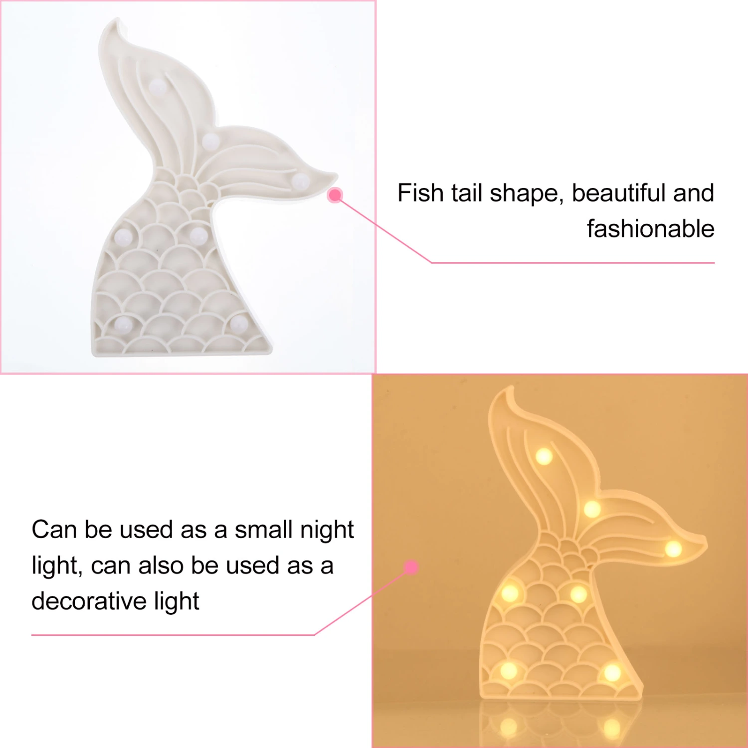 Mermaid Tail Night Light Mermaid Party Supplies Night Light(No Battery)