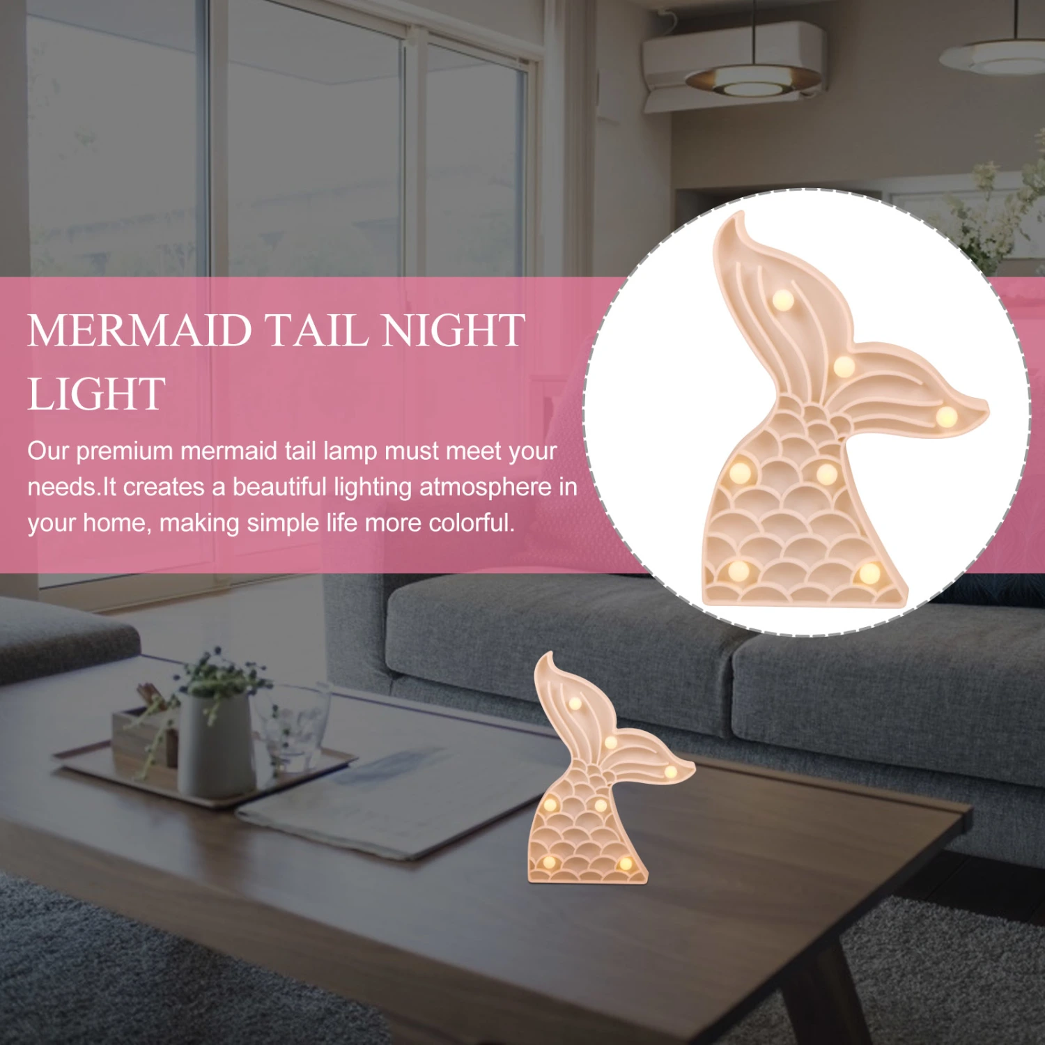 Mermaid Tail Night Light Mermaid Party Supplies Night Light(No Battery)