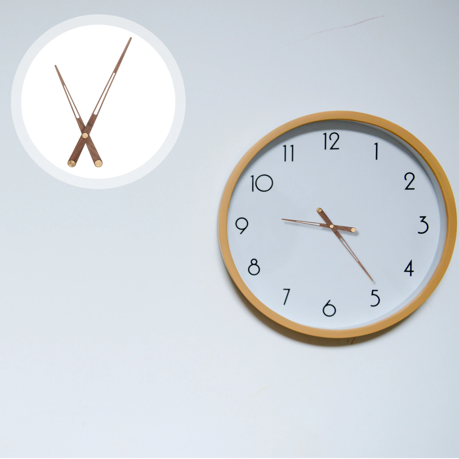 5pcs Wooden DIY Clock Pointer Replacement Clock Pointer Part (Wood Color)