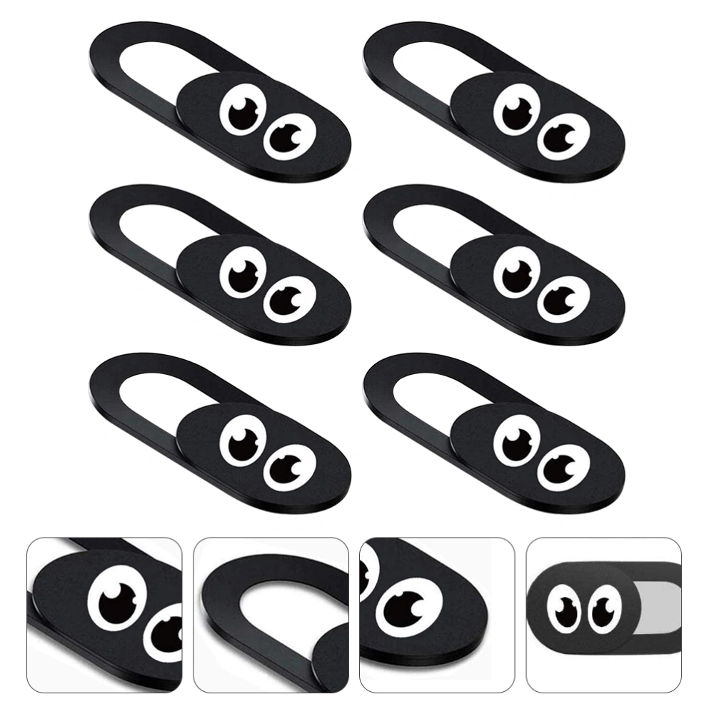 6PCS Laptop Webcam Cover Notebook Camera Protective Cover Privacy Cover (Black)