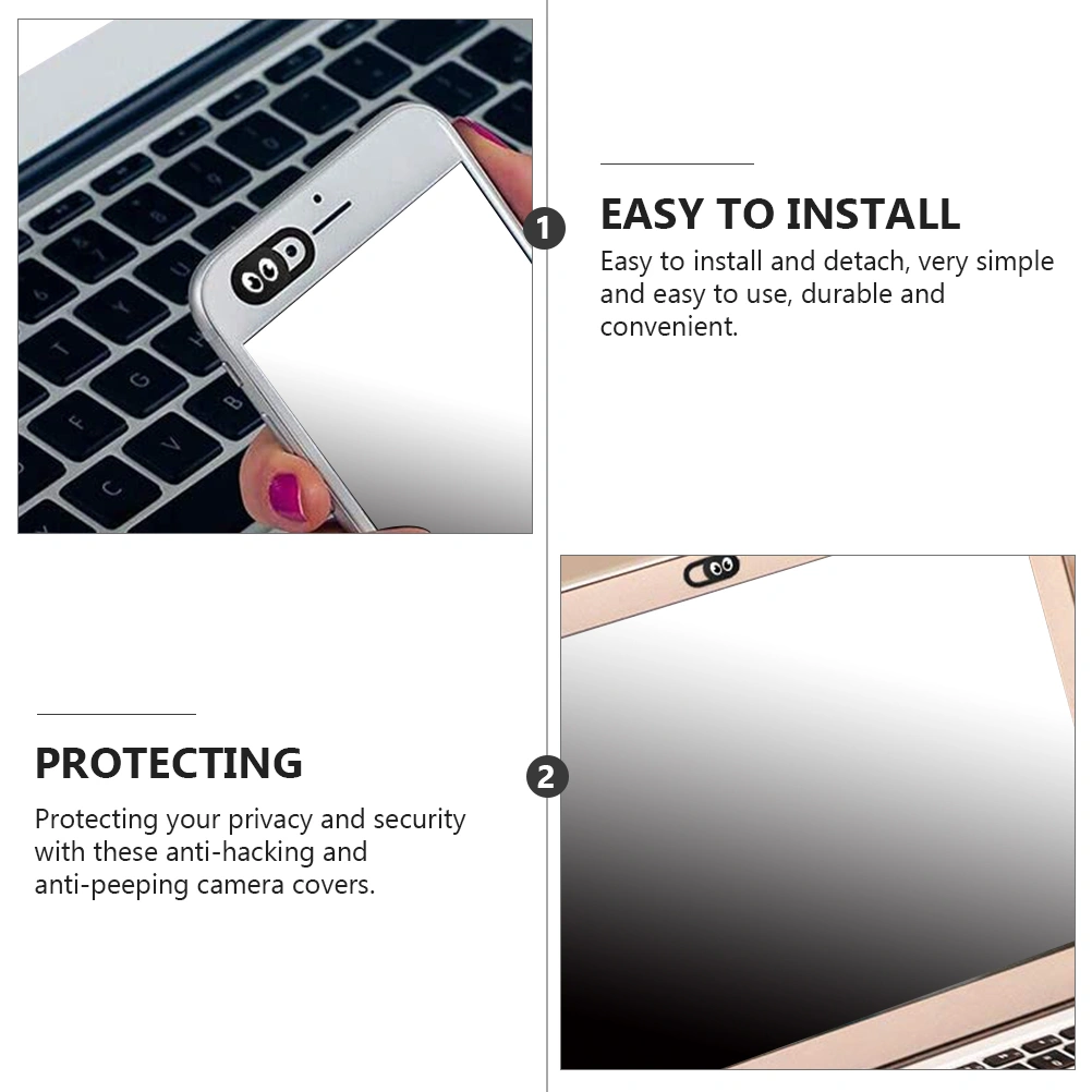 6PCS Laptop Webcam Cover Notebook Camera Protective Cover Privacy Cover (Black)