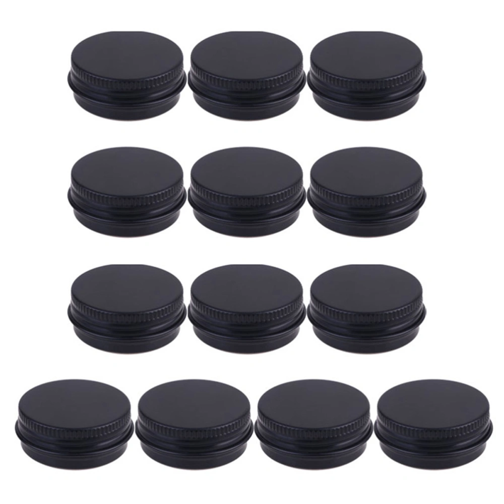 10pcs 20ml Aluminium Boxes Ointment Cream Sub Containers Empty Makeup Cases Cosmetic Supplies for Home Travel (Black)