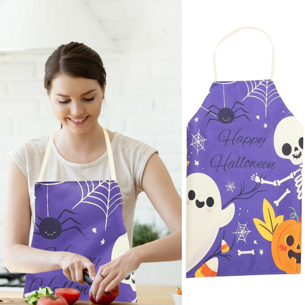 Decorative Halloween Apron Cooking Apron for Home Kitchen Halloween Printing Apron