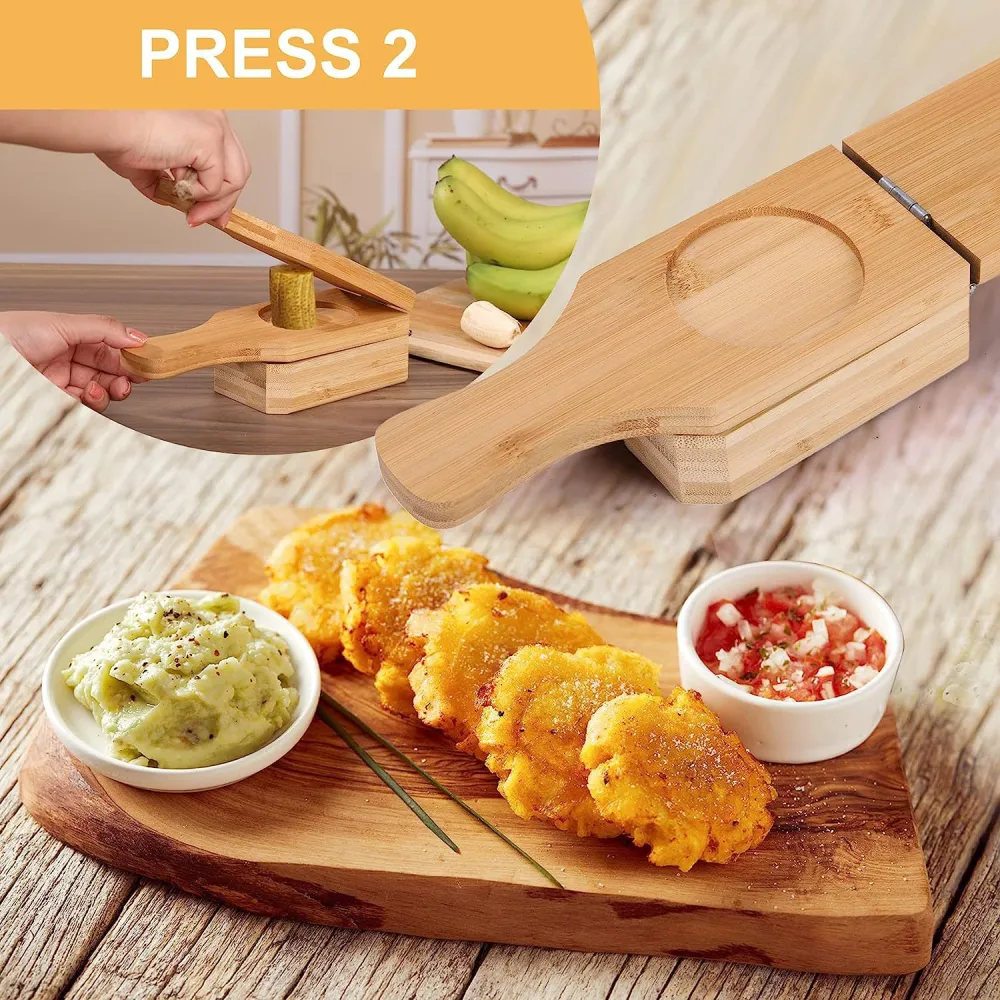 Practical Tostones Plantain Press Wood Tostones Smasher Tool Tostones Pres