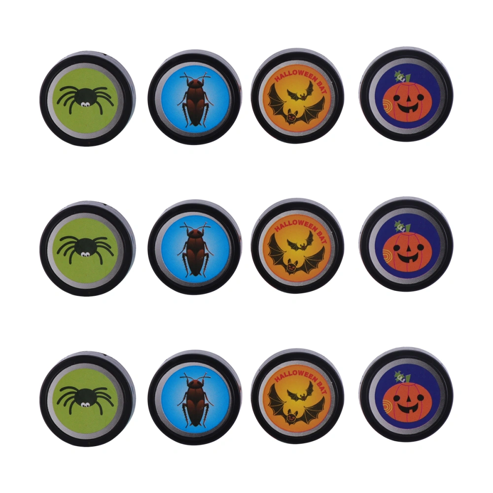 12pcs Halloween Seal Stamper Set Pumpkin Bat Spider Pattern for Kid Party Favor