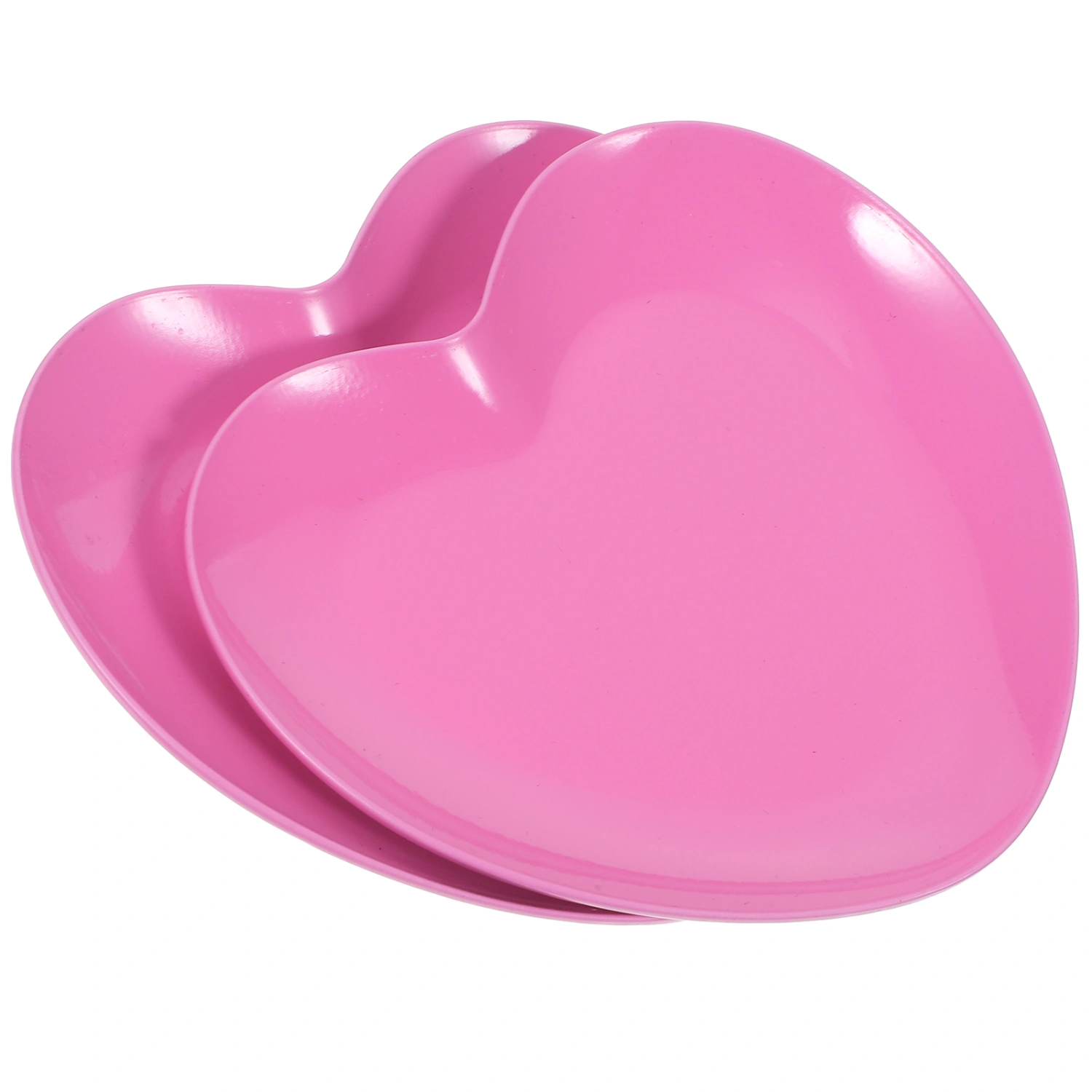 2pcs Heart Shaped Jewelry Trays Stainless Steel Jewelry Dish Trinket Plate Ring Holder Key Tray
