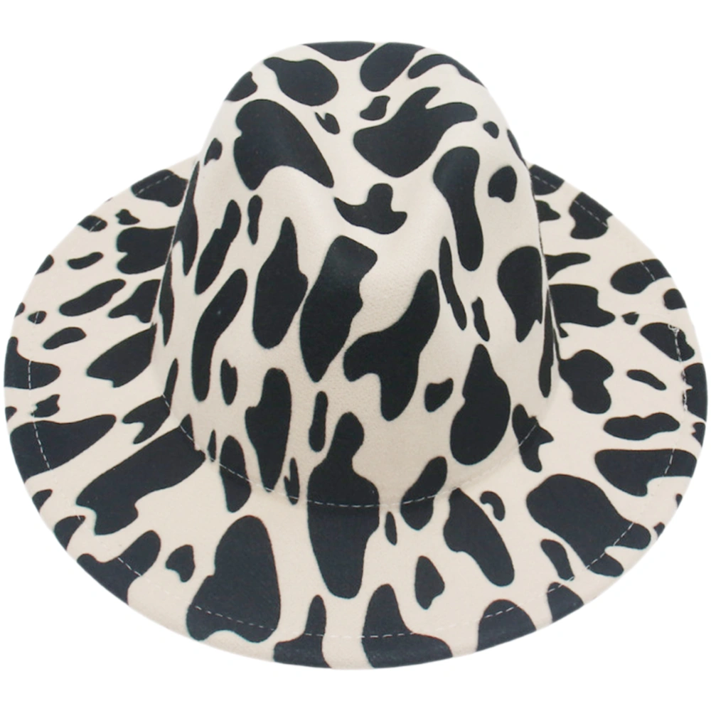 Cow Printed Cowgirl Hat Winter Felt Hat Cowboy Felt Hat Winter Women Hat Costume Supply