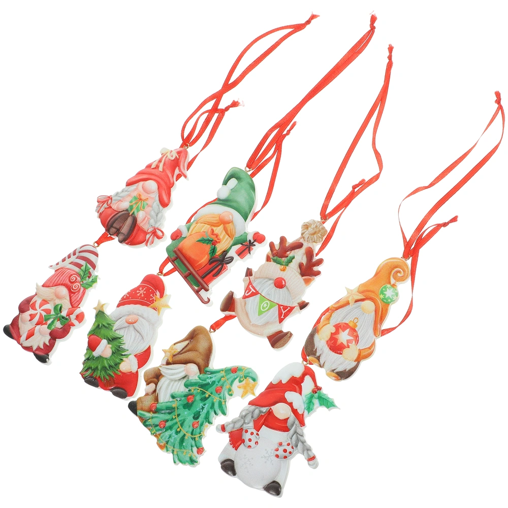 8Pcs Christmas Party Gnome Ornaments Resin Hanging Gnome Christmas Decoration for Xmas Tree