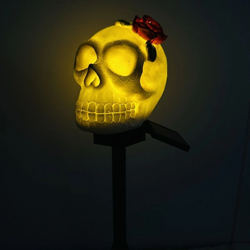 Halloween Skull Pathway Light Outdoor Stake Lamp Halloween Solar Skull Stake Lamp