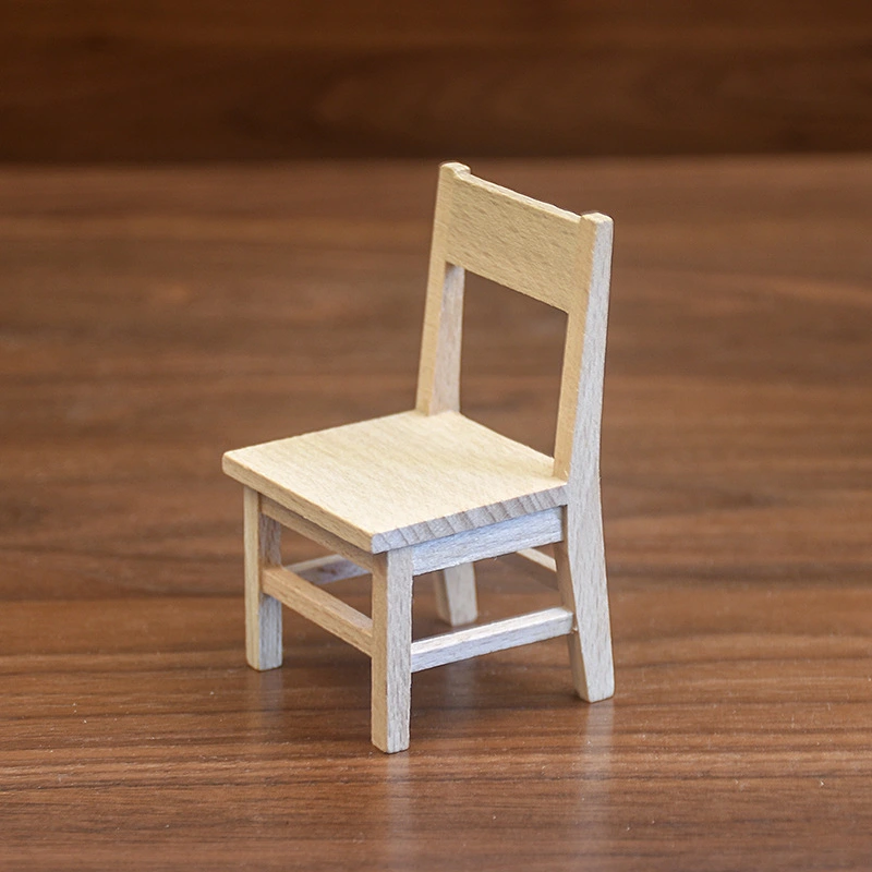 2pcs Doll House Miniature Chair Models Doll House Chair Prop Miniature Furniture Models