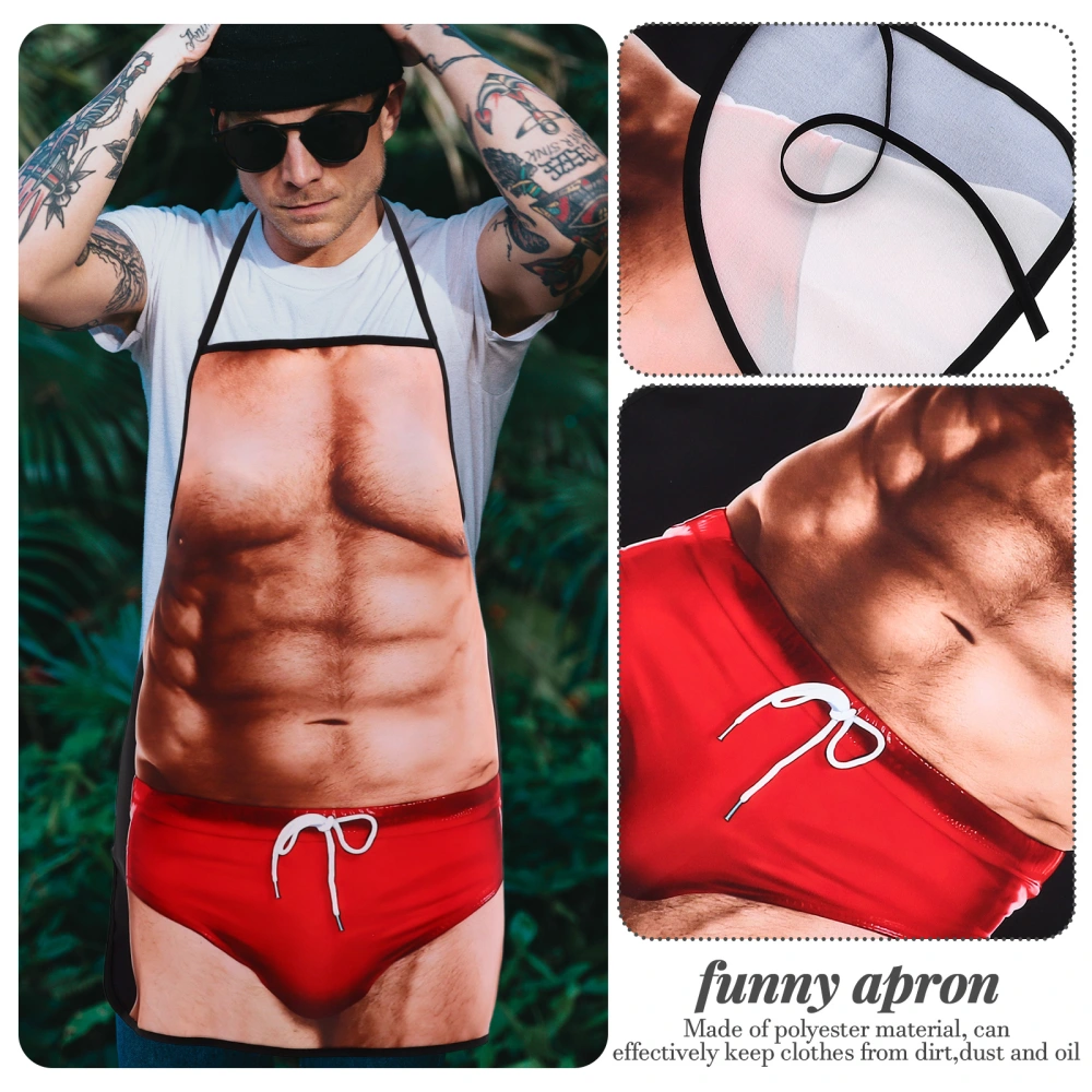 2pcs Funny Apron For Men Women BBQ Apron Muscle Man Apron Kitchen Party Apron