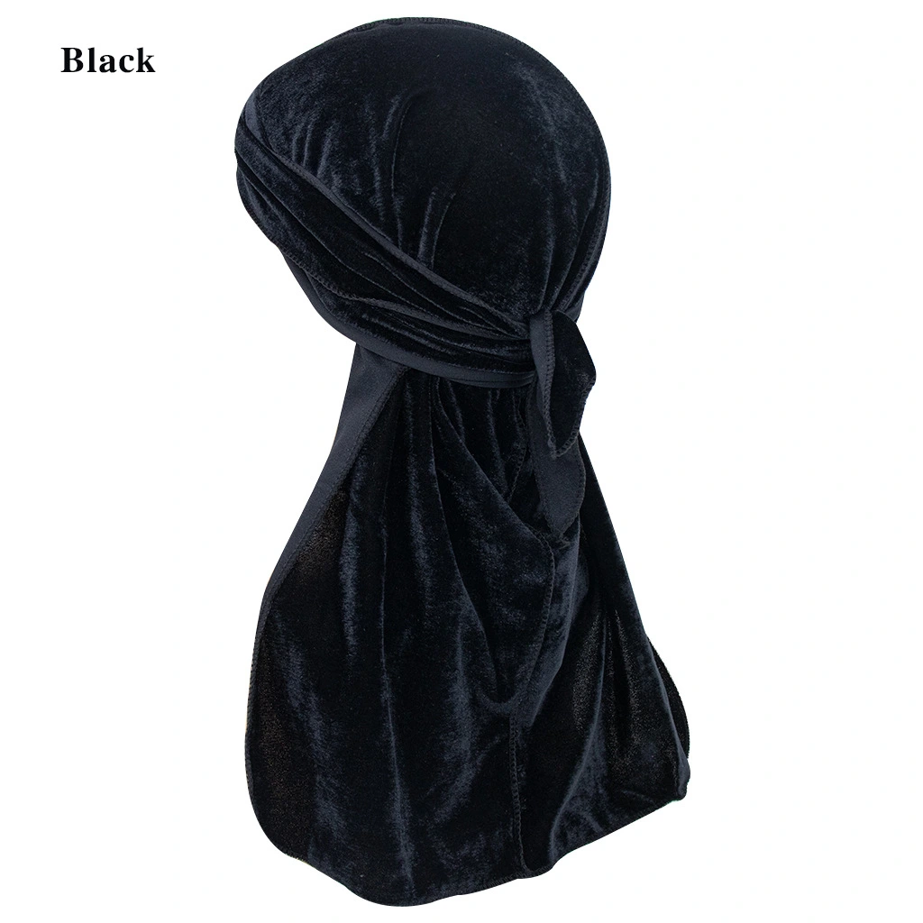 2Pcs Long Tail Durag Pirate Hat Elastic Chemotherapy Hat Turban Head Scarf Caps