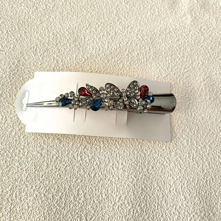 Alligator Hair Clip Rhinestone Butterfly Hair Clip Women Styling Clip for Thick Hair