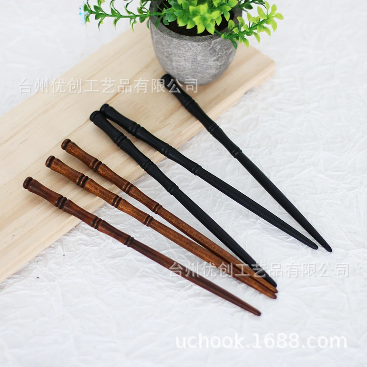 6pcs Wooden Hair Sticks Bamboo Shape Hair Pin Chinese Hair Chopsticks Decorative Hair Sticks