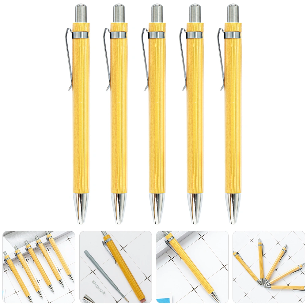 5pcs Sign Pens Ballpoint Pens Souvenir Ballpoint Pens Press Type Note Taking Pens