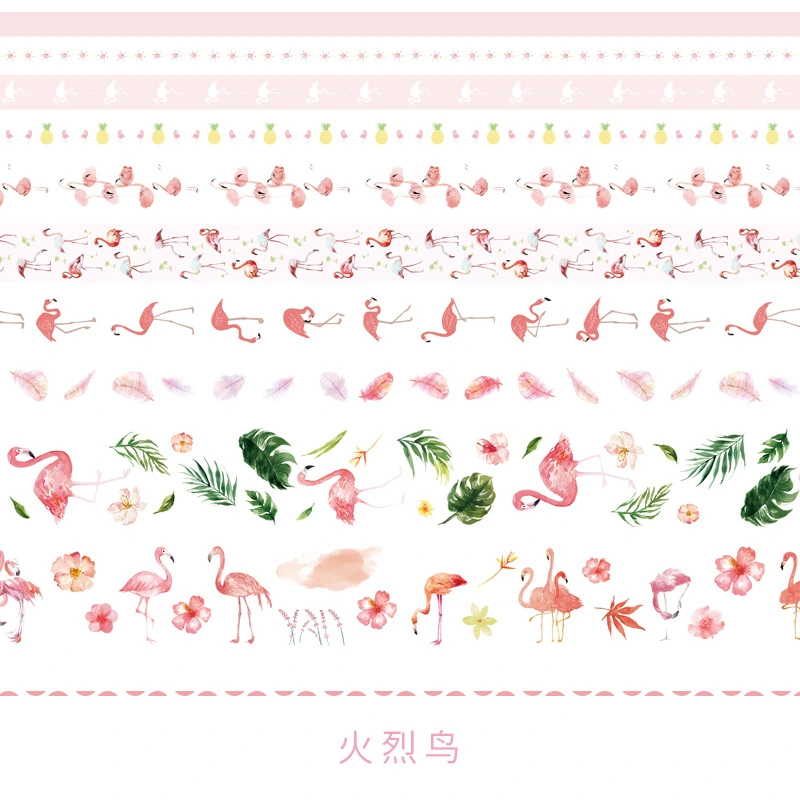 10 Rolls Washi Tapes Flamingo Tapes Aesthetic Washi Tapes Decorative Scrapbooking Tapes