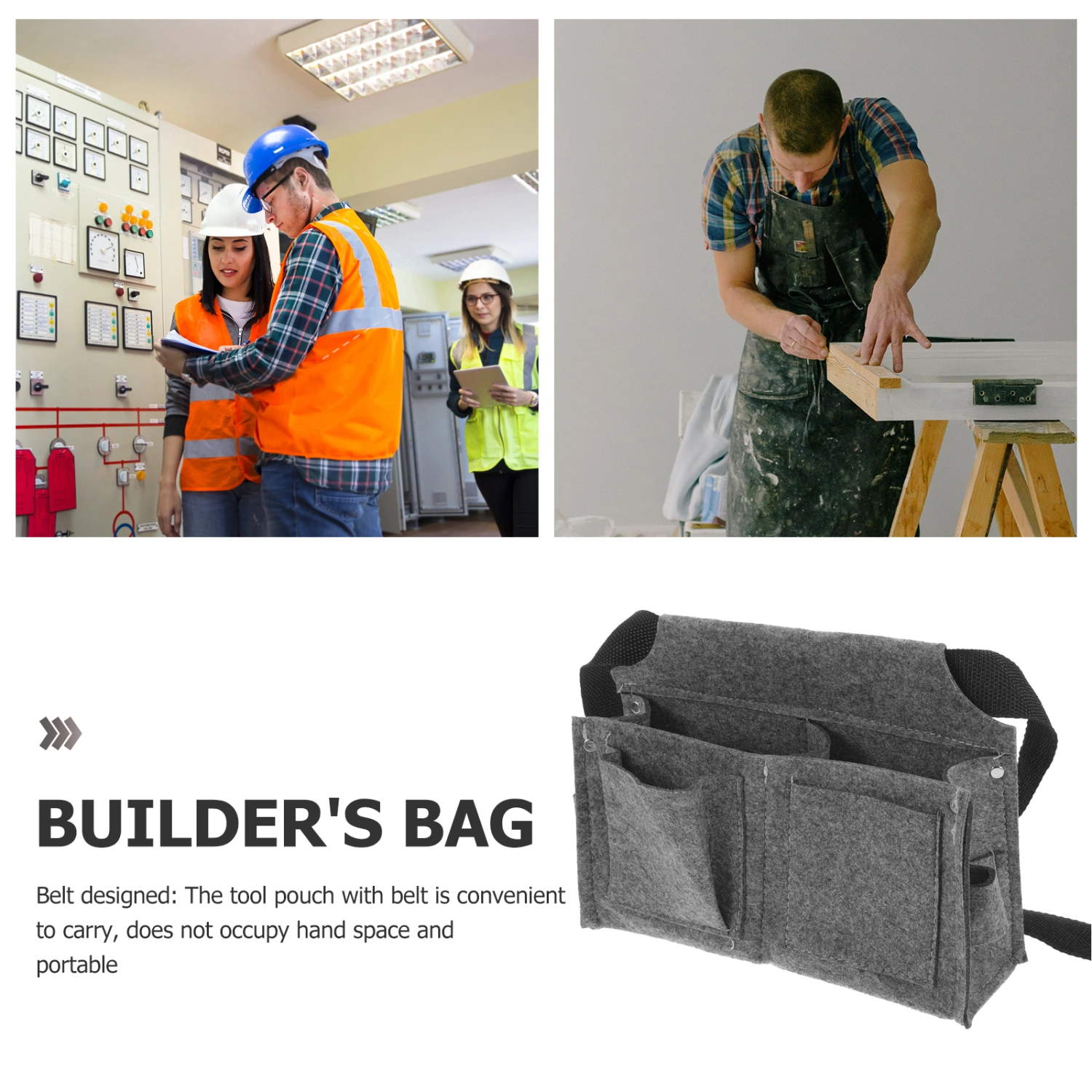 Electrician Tool Pouch Portable Tool Belt Pouch Multi-functional Multiple Pockets Tool Organizer