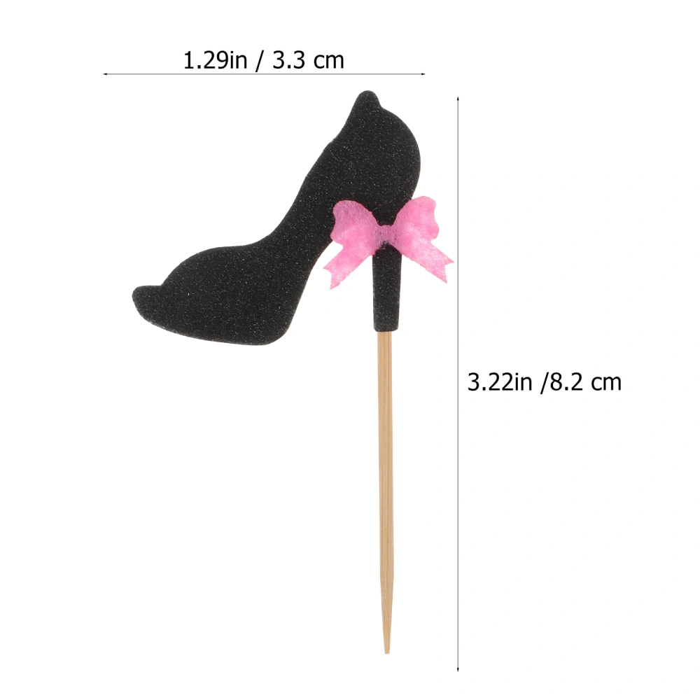 1 Set of Girl High Heels Cake Toppers Fun Party Cake Picks Desserts Inserts