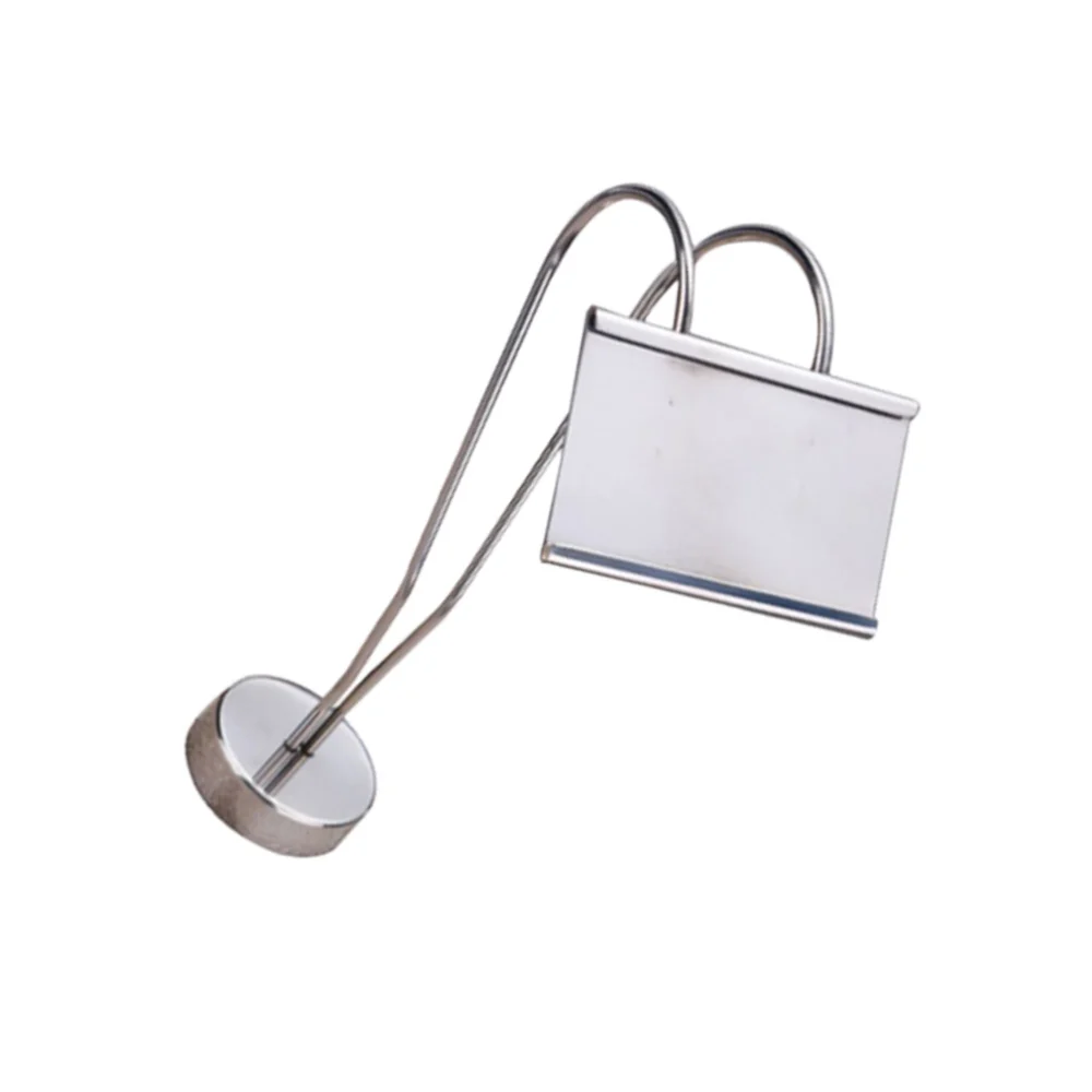 1pc Stainless Steel Memo Clips Holder Photo Holder Desktop Stand for Hotel Restaurant Banquet (19.5cm Silver)