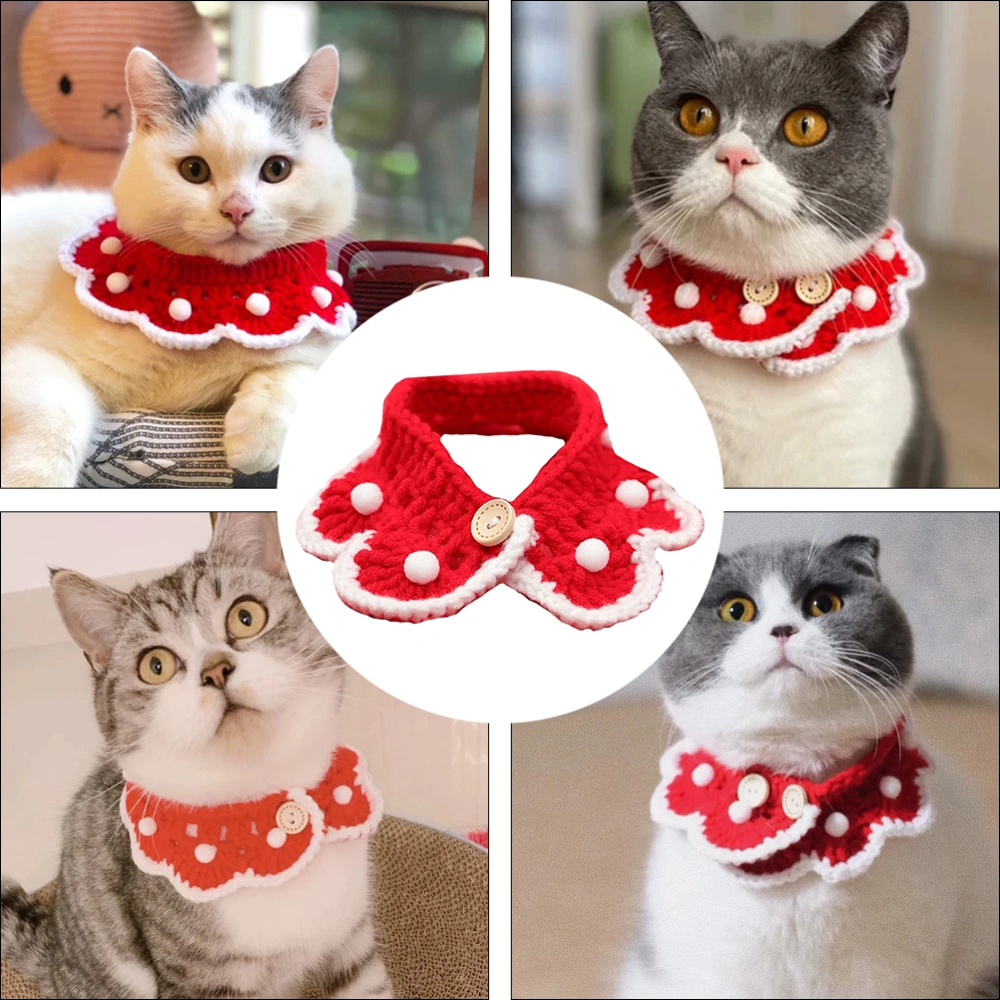 1pc Cat Saliva Towel Lovely Pet Scarf Pet Collar Cat Neckerchief Pet Bib