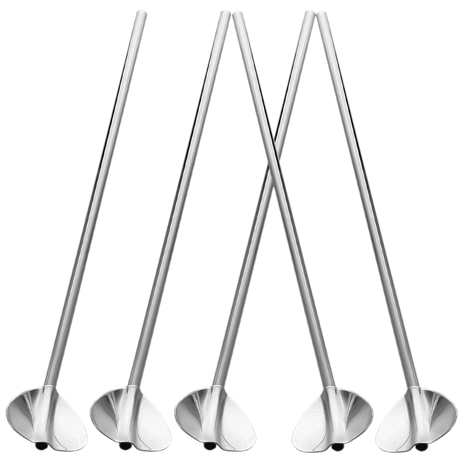 6Pcs 304 Stainless Steel Filter Straw Spoons Bar Mixing Spoons (Silver)
